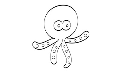 Octopus Coloring Printable Page. Line Art Drawing for print or use as poster, card, flyer or T Shirt
