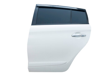 New modern White car door on white background with clipping path