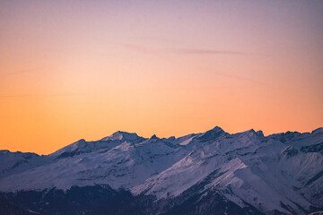 Naklejka na ściany i meble Mountain Ridge on a cold morning in the swiss alps.