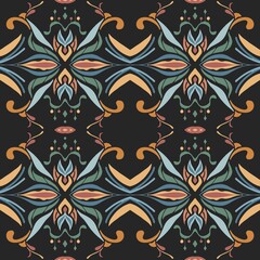 Tile seamless pattern design. With colourful motifs background. Vector illustation Eps10