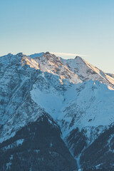 Mountain Ridge on a cold morning in the swiss alps.
