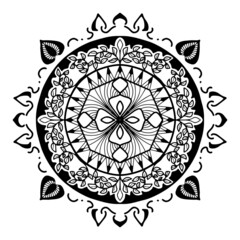 Draw a mandala in black and white for coloring. Vector design. illustration EPS10