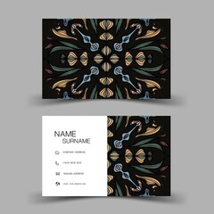 Mandala business card template, Editable vector design, colorful illustration EPS10