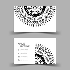 Mandala business card template, Editable vector design. illustration EPS10