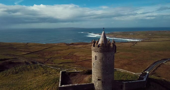 Aerial View of Doonagore in Doolin, Ireland