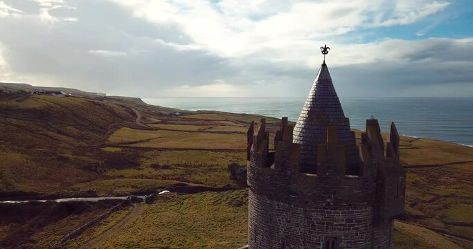 Aerial View of Doonagore in Doolin, Ireland