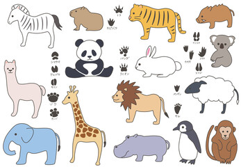 Fototapeta premium シンプルな動物のイラストセット