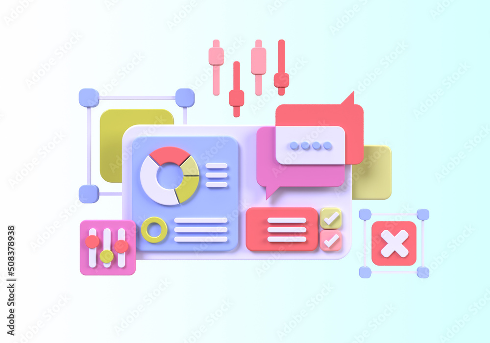 Wall mural web development for ui ux design concept illustration landing page template business idea background