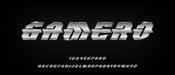 Obraz premium Sport digital modern futuristic alphabet with urban style template