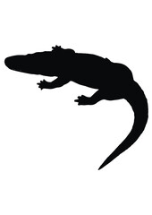 Obraz premium ワニ アリゲーター クロコダイル シルエット