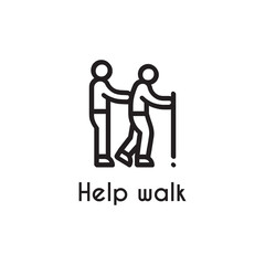 help walk vector icon logo