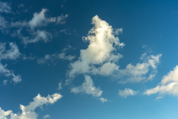 White clouds in a blue sky