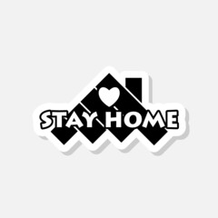 Stay at home icon sticker sign for mobile concept and web design