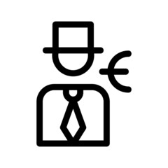 euro broker icon or logo isolated sign symbol vector illustration - high quality black style vector icons
