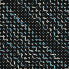 Obraz premium Rule 242 Neighbors 3 Elementary cellular automaton random seed sample implementation illustration