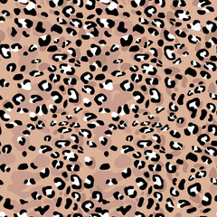 Abstract modern leopard seamless pattern. Animals trendy background. Color decorative vector stock illustration for print, card, postcard, fabric, textile. Modern ornament of stylized skin