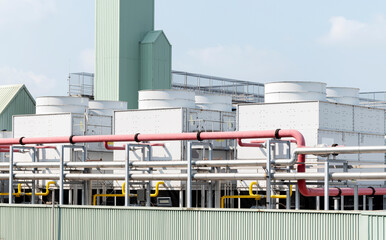 Cooling water tower on rooftop industry plant