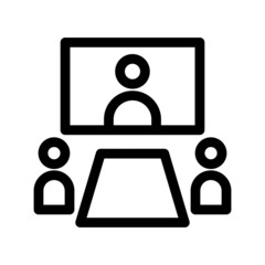 video conference icon or logo isolated sign symbol vector illustration - high quality black style vector icons
