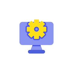 Computer setting flat icon