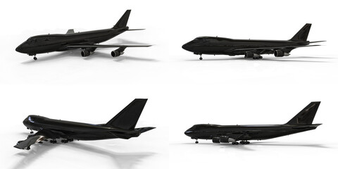 3d illustration. Large passenger aircraft of large capacity for long transatlantic flights.