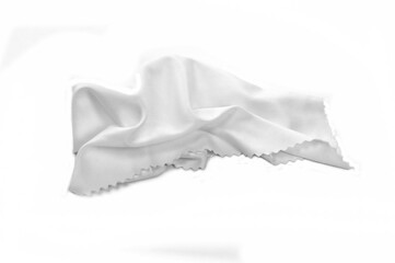 White glass cleaning cloth, napkin isolated on white background