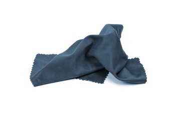 Blue glass cleaning cloth, napkin isolated on white background 