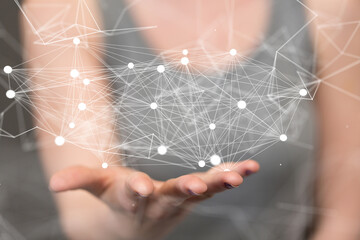 Big data visualization background.Abstract technology