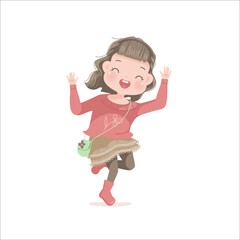 little girl expressions  feelings and gestures of positive