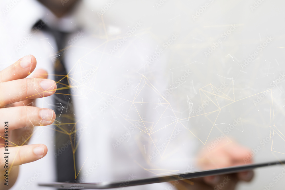 Aufkleber conference Digital Network and data concept 3d