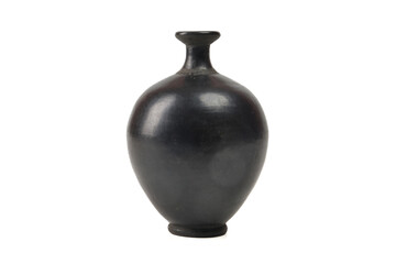Black vase isolated on white background. 