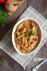 a plate of fried crispy fish on the table 