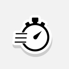 Stopwatch icon sticker sign for mobile concept and web design