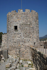 Fototapeta na wymiar Tower in Bodrum Castle, Mugla, Turkey