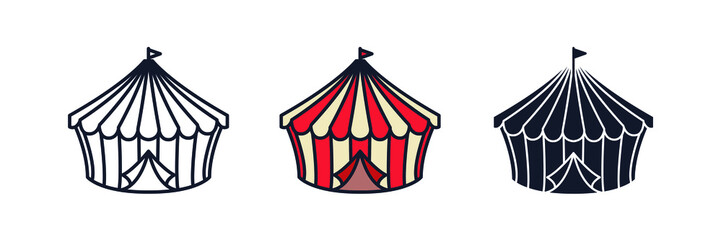 circus tent icon symbol template for graphic and web design collection logo vector illustration
