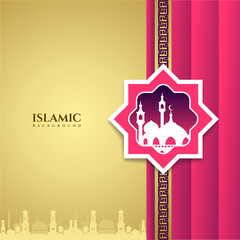 Luxury purple gold Islamic greetings background