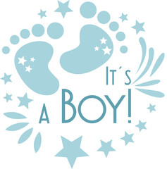 Baby blue illustration of its boy theme
