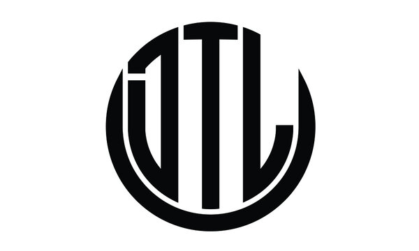 DTL shield in circle logo design vector template. lettermrk, wordmark, monogram symbol on white background.