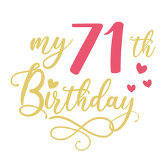 My 71th birthday celebration, 71 years anniversary celebration design