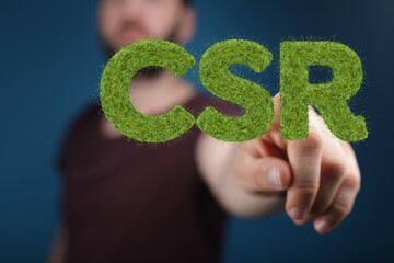 acronym CSR - corporate social responsibility renewable energy green climate concept