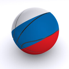 Russian Basket Ball on White