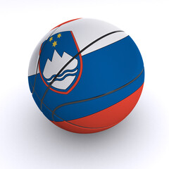 Slovenian Basket Ball on White