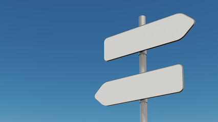 blank road sign mockup, 3d rendering