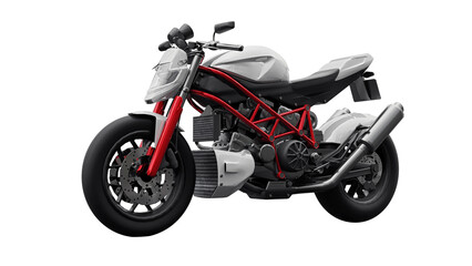 Obraz na płótnie Canvas 3d illustration. Red urban sport motorcycle on a white background. 3d rendering.
