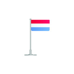 flag of Luxembourg. flag Luxembourg on flagpole. vector icon isolated on white background