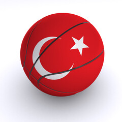 Turkish Basket Ball on White