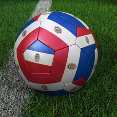 Plakat Soccer Ball with Paraguay Flag