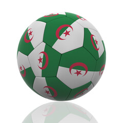 Obraz premium Isolated Soccer Ball with Algerian Flag