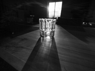 glass on the table