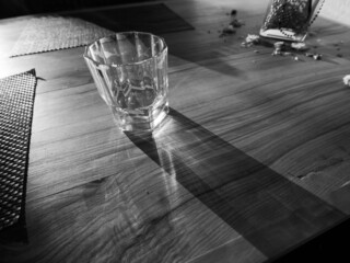 glass on the table