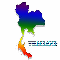 thailand map ax shape colorful vector